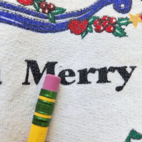 Vintage White Nutcracker Christmas Pullover Sweatshirt Teddy Bears Music Cute - Picture 9 of 12